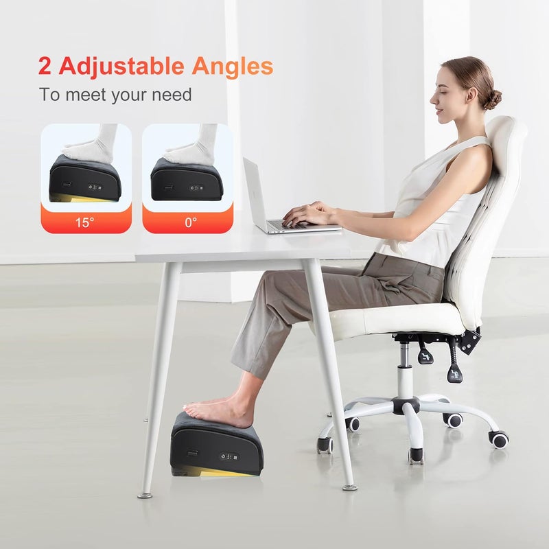 COMFIER Foot Rest Under Desk at Work with Heat,Foot Warmer,Adjustable Height Foot Stool Under Office Desk, Memory Foam Foot Stools for Back Pain Relief,Foot Stand,Gift - Image 3